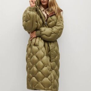 MANGO Long quilted down anorak